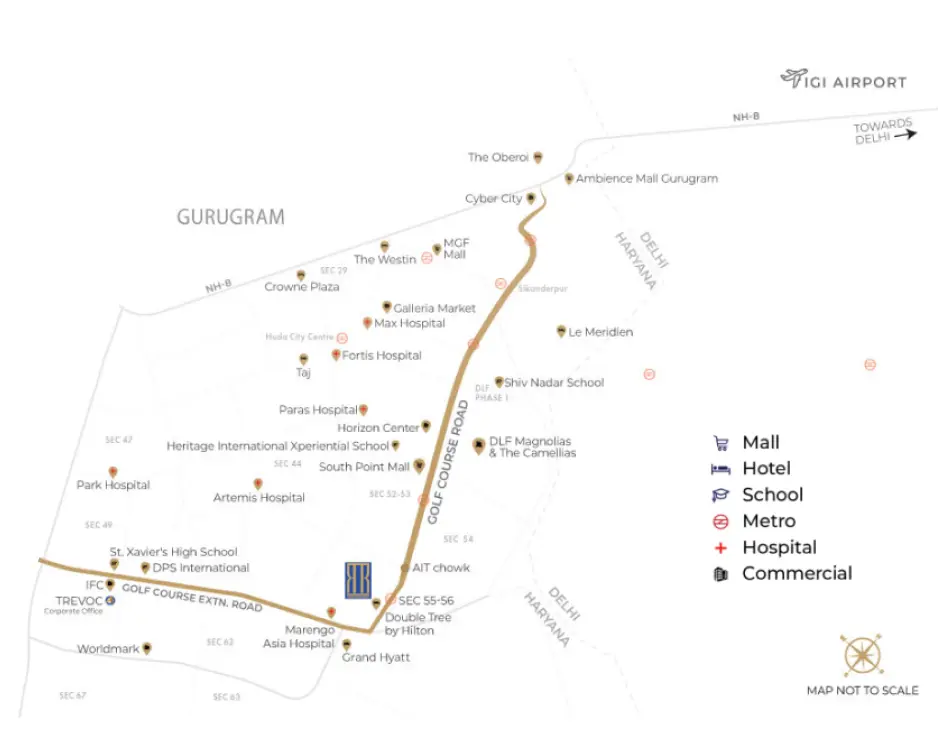 Trevoc Royal Residences Location Map